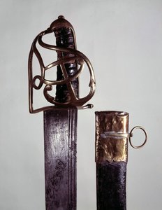 Våben: sværd og flådeskede med monogram af Louis XVI, der tilhørte Cassagnard i Nantes af Unknown artist