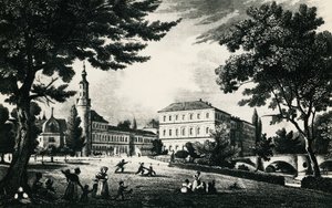 Weimar City Castle, gravering, Tyskland af Unknown artist