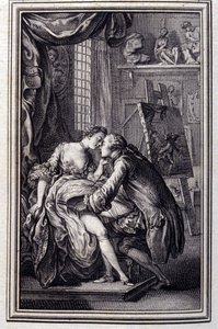 bordet- i "" Fortællinger og noveller på vers"" af Jean La Fontaine. 1762. af Unknown artist