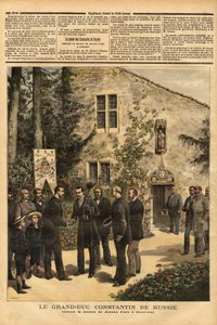 besøget af Konstantin Nicolaevich Romanov (1827-1892) storhertug af Rusland og fætter til zar Alexander III (1845-1894), i Jeanne d