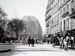 En rue de Paris med Ambigu-teatret (3. arrondissement) af Unknown photographer