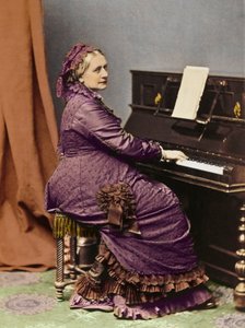 Clara Schumann (1819 -1896), tysk pianist og komponist, ved klaveret - Portræt af Clara Schumann (1819-1896), tysk pianist og komponist, hustru til Robert Schumann. af Unknown photographer