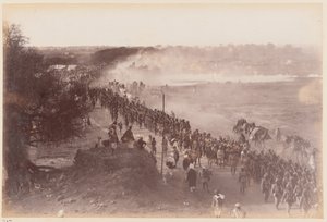 Den indiske hærs infanteri på march, øvelseslejren i Delhi af Unknown photographer