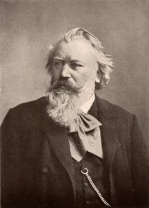 Johannes Brahms (1833-1897) tysk komponist, halvtone (tryk) af Unknown photographer