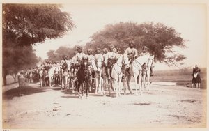 Nabha indfødte kavaleri-kontingent i Delhi-øvelseslejren af Unknown photographer