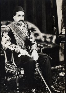 Portræt af Abdulhamid II (1842-1918), Sultan fra Det Osmanniske Rige (s/h foto) af Unknown photographer