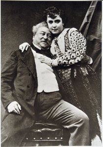 Portræt af Alexandre Dumas Père (1802 - 1870) og hans elskerinde af Unknown photographer