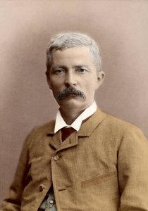 Portræt af Sir Henry Morton Stanley (født John Rowlands) (1841-1904), walisisk journalist og opdagelsesrejsende. senere farvning af Unknown photographer
