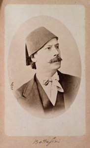 Portræt af den italienske dirigent, kontrabasmusiker og komponist Giovanni Bottesini (1821-1889) Fotografi. Bologna fra det 19. århundrede, borgerligt musikbibliografisk museum af Unknown photographer