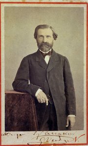 Portræt af den italienske komponist Giuseppe Verdi (1813 - 1901).
