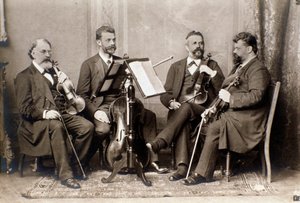 Portræt af medlemmerne af Joachim-kvartetten, ca. 1900 (s/h-foto) af Unknown photographer