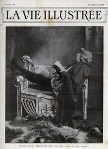Sarah Bernhardt (1844-1923) i rollen som Hamlet af Shakespeare - cover af The Illustered Life of 1899 af Unknown photographer
