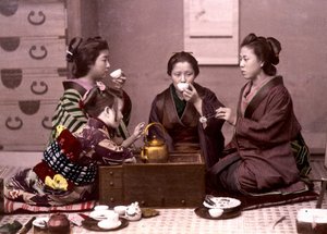 Tea at home, Japan, slutningen af det 19. århundrede - Foreign Missions Archive af Unknown photographer