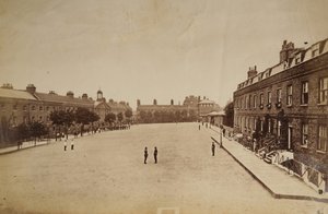The Royal Marine Barracks i Chatham, Kent, Storbritannien, slutningen af det 19. århundrede (s/h foto) af Unknown photographer