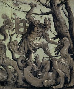 Saint George Fighting the Dragon, ca. 1520 (tempera på limewood)