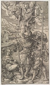 Lejesoldater og en kvinde med døden i et træ, 1524. af Urs I Graf