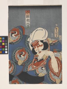 Skuespiller i rollen som Kobayashi Asahina (træblok i farver) af Utagawa (1786-1865) Kunisada