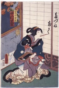 Nakamura Shikan i rollen som ræven Kuzunoha (Kuzunoha Kitsune) (træsnit i farver)
