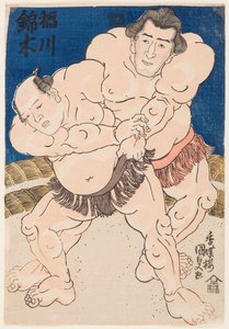 Imabane t De Sumo Garden t Re Inogawa t Euonymus. Illustreret af Utagawa Kunisada (1786-1865) af Utagawa Kunisada