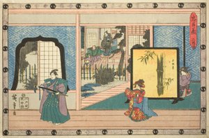 Akt 2 (Nidanme), fra serien "The Revenge of the Loyal Retainers (Chushingura)" af Utagawa Hiroshige