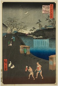 Blue Sope, tigers hånd på Otsui (Toranomon-ydre Aoi-zaka), fra serien "Ridge dre d fa net s views of Edo (Et hundrede famous views of Edo)" af Utagawa Hiroshige