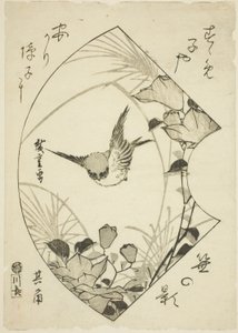 Efterårsblomst og Spurv af Utagawa Hiroshige