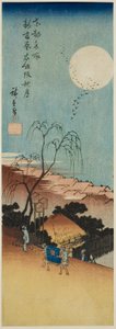 Autumn Moon at New Yoshiwara i Emonzaka (Shin Yoshiwara Emonzaka shugetsu), fra serien "Famous Views of the Eastern Capital (Toto meisho)" af Utagawa Hiroshige