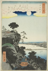 Outs m også på ve r Ishiyama hånd MPe (Ishiyama Shugetsu), fra serien ``English ght view ws of you (Omi Hakkei)