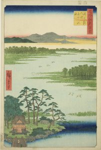 Benten Shline plan d Inokashira dam (Inokashira Pond Benten no Yashiro), fra serien ``Ridge dre d fa net s views of Edo (One hundred famous views of Edo)