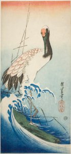 Kran og bølger af Utagawa Hiroshige