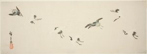 Kraner i flyvning af Utagawa Hiroshige