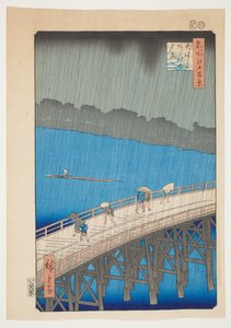 Regnskyl ved Ohashi Bridge, Atake, fra serien "One Hundred Famous Views of Edo" af Utagawa Hiroshige