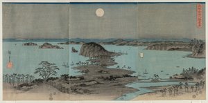 Otte udsigter over Kanazawa om natten af Utagawa Hiroshige