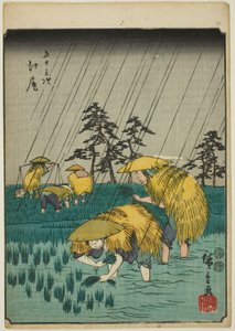 Ejiri, fra seriens "fifty-tre S tachi-lyd "of te urbanity" (Goshuyama næste) ) af Utagawa Hiroshige