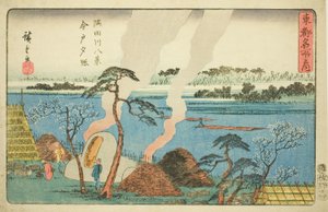 Otte udsigter over Sumida-floden (Sumidagawa Hakkei, Imado Sekisho), fra serien "Toto Meisho No Uchi" af Utagawa Hiroshige