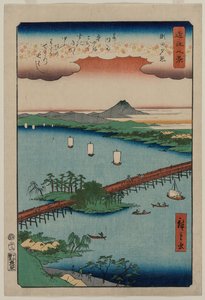 Evening Glow at Seta, fra serien Eight Views of Ōmi af Utagawa Hiroshige
