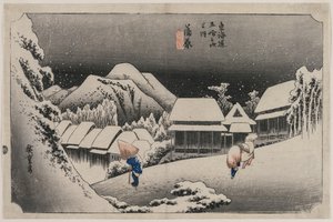 Aftensne ved Kambara (nummer seksten i serien Fifty-three Stations of the Tokaido) af Utagawa Hiroshige