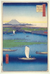 Fairwell Deep at Mitsumata Fork, fra serien One Hundred Famous Views of Edo af Utagawa Hiroshige