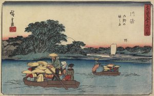Færge ved Rokugo_, Kawasaki, 1841-1842