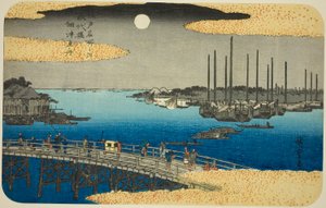 Fiskersvin nær Eitai-broen Tsukuda-fiskerbåd (Eitai-broen Tsukuda-fiskerbåd), fra te-serien af Utagawa Hiroshige