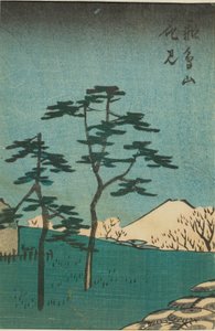 Flower Viewing at Asuka Hill (Asukayama hanami), del af et ark fra serien "Cutouts of Famous Places in Edo (Harimaze Koto meisho)" af Utagawa Hiroshige