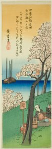 Blomster ved Goten Hill i foråret (Haru Gotenyama no hana), fra serien "Famous Views of Edo in the Four Seasons (Shiki Koto meisho)" af Utagawa Hiroshige