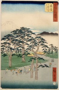 Fujisawa fra serien 53 stationer af Tokaido, 1855 (farvet træbloktryk)