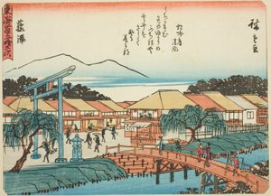 Fujisawa, fra seriens "fifty-three S tachi sounds of the urbanity (urbanitet ved siden af ​​hovedbjerget)," Tilladt bygrad) af Utagawa Hiroshige