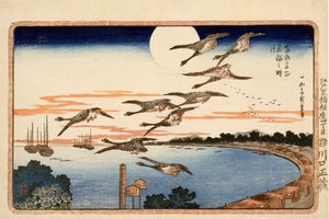 Fuldmåne i Takanawa, fra berømte steder i den østlige hovedstad Edo, ca. 1832 (træblok farvetryk) af Utagawa Hiroshige
