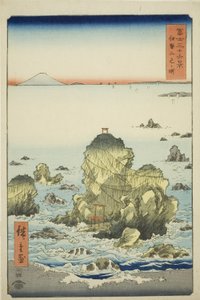 Futami Bay i Ise-provinsen (Ise Futamigaura), fra serien "Seksogtredive udsigter over Mount Fuji (Fuji sanjurokkei)" af Utagawa Hiroshige