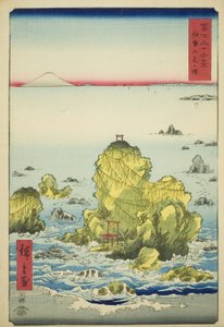 Futami Bay i Ise-provinsen (Ise Futamigaura), fra serien "Seksogtredive udsigter over Mount Fuji (Fuji sanjurokkei)" af Utagawa Hiroshige