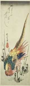 Guldfasan og brakkebregner af Utagawa Hiroshige