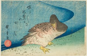Gås på flodbredden af Utagawa Hiroshige