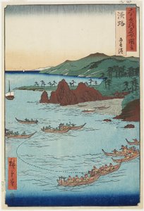 Goshiki-stranden (femfarvet), Awaji-provinsen, september 1855
